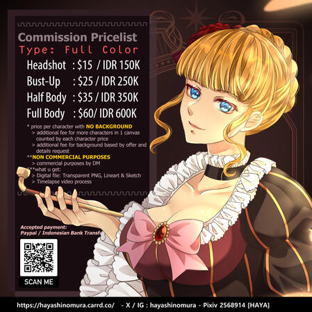 COMMISSION PRICELIST (2023)